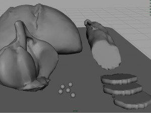 fuet on a wooden board Modelo 3D