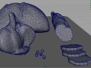 fuet on a wooden board Modelo 3D