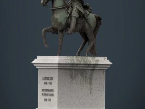 est&aacute;tua equestre de Lu&iacute;s XIV Modelo 3D