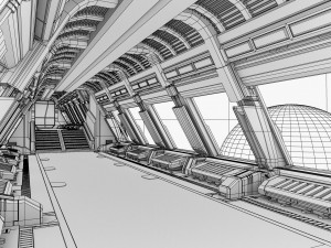 spaceship corridor 2 3D Model