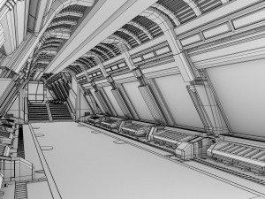 spaceship corridor 2 3D 모델
