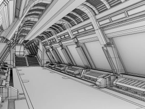 corridoio dell'astronave 2 Modello 3D