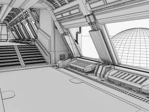 spaceship corridor 2 3D 모델