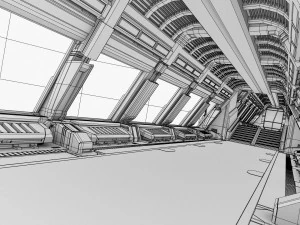 corridoio dell'astronave 2 Modello 3D