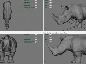 white rhinoceros 3D Model