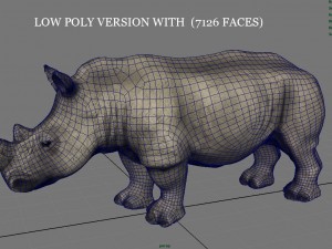 white rhinoceros 3D मॉडल