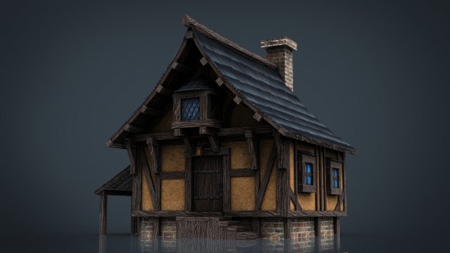 medieval town house 1 3D-Modell .c4d .max .obj .3ds .fbx .stl .blend 