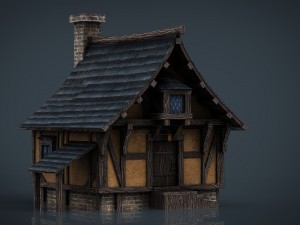 medieval town house 1 3D-Modell