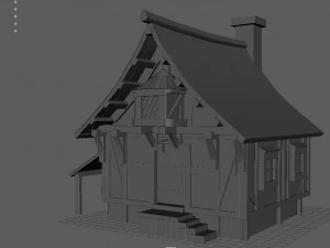 medieval town house 1 3D Model