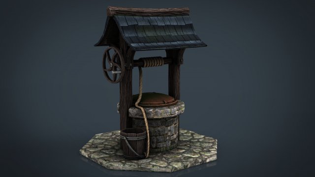 water well 3D Модель .c4d .max .obj .3ds .fbx .stl .blend 
