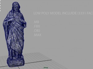 stone sacred heart of jesus 3D Model