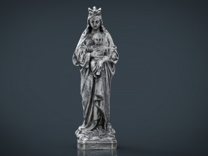 stone virgin mary with baby jesus 3D Model
