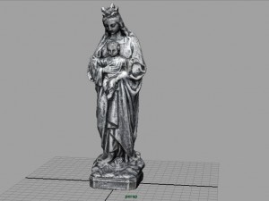 stone virgin mary with baby jesus 3D Model