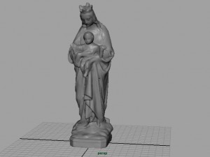 stone virgin mary with baby jesus 3D Model