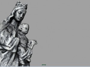 stone virgin mary with baby jesus 3D Model