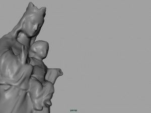 stone virgin mary with baby jesus 3D Model