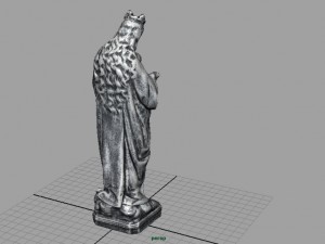 stone virgin mary with baby jesus 3D Model