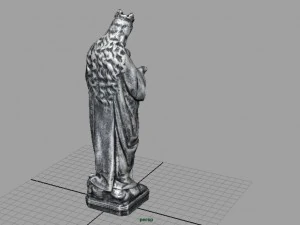 stone virgin mary with baby jesus 3D Model
