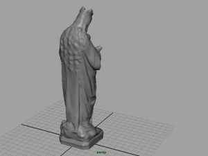 stone virgin mary with baby jesus 3D Model