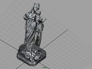 stone virgin mary with baby jesus 3D Model