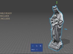 stone virgin mary with baby jesus 3D Model