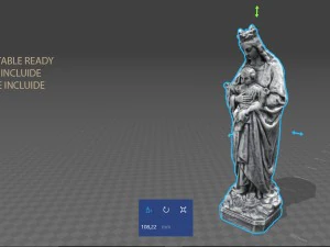 stone virgin mary with baby jesus 3D Model