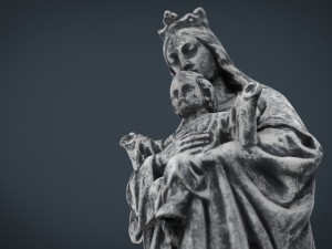 stone virgin mary with baby jesus 3D Model