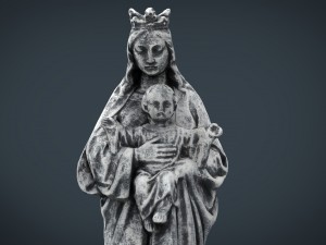 stone virgin mary with baby jesus 3D Model