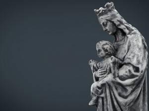 stone virgin mary with baby jesus 3D Model