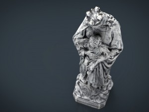 stone virgin mary with baby jesus 3D Model