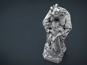 stone virgin mary with baby jesus 3D Model