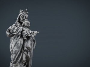 stone virgin mary with baby jesus 3D Model