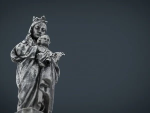 stone virgin mary with baby jesus 3D Model