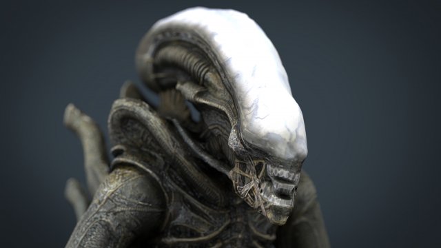 alien xenomorph 3D Model .c4d .max .obj .3ds .fbx .stl .blend 