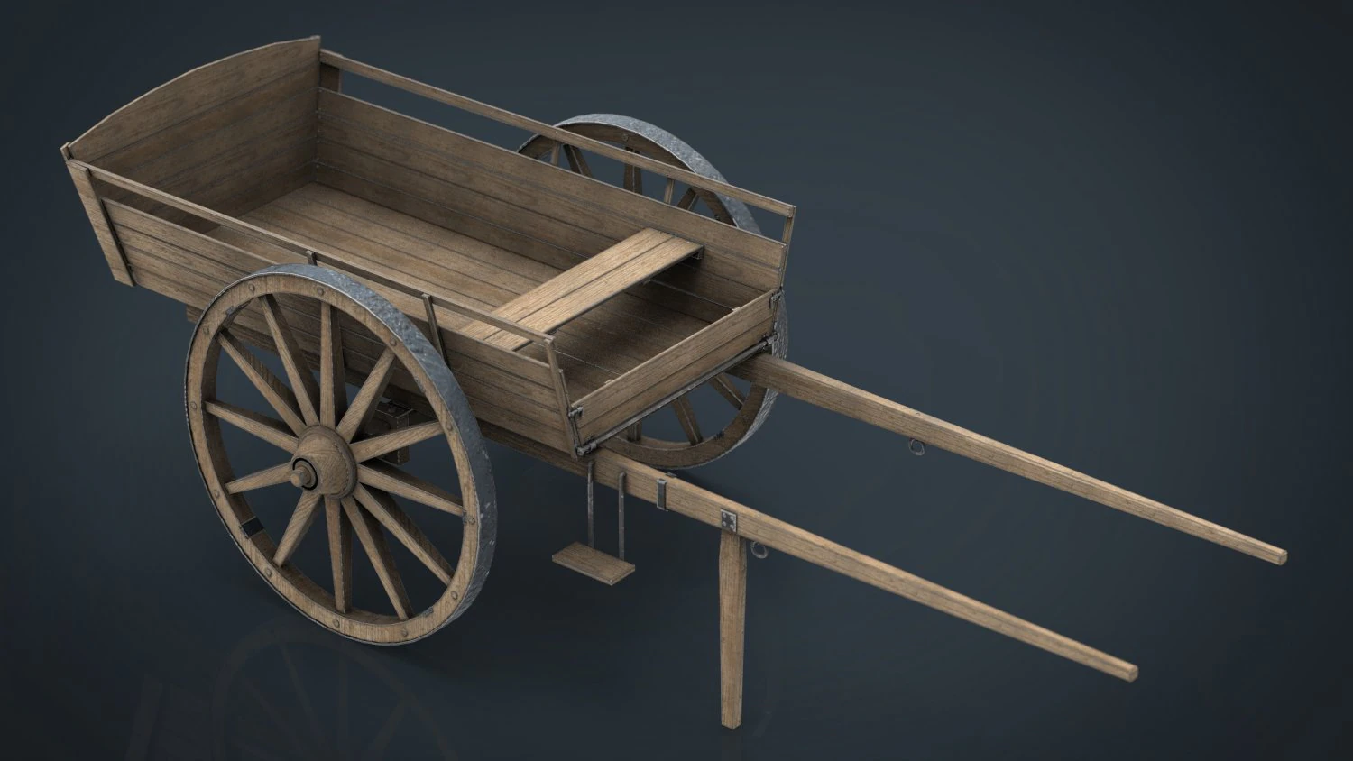 farm cart 3D Model .c4d .max .obj .3ds .fbx .stl .blend 