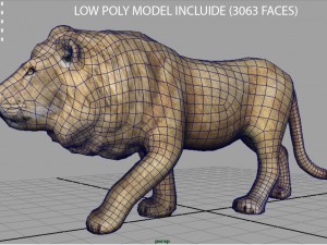realistic lion 3D Model