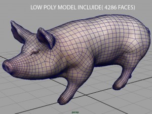 realistic pig 3D Model