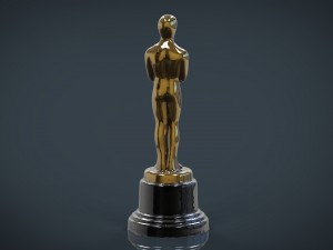 gold hollywood award statue 3D मॉडल