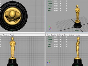 gold hollywood award statue 3D मॉडल