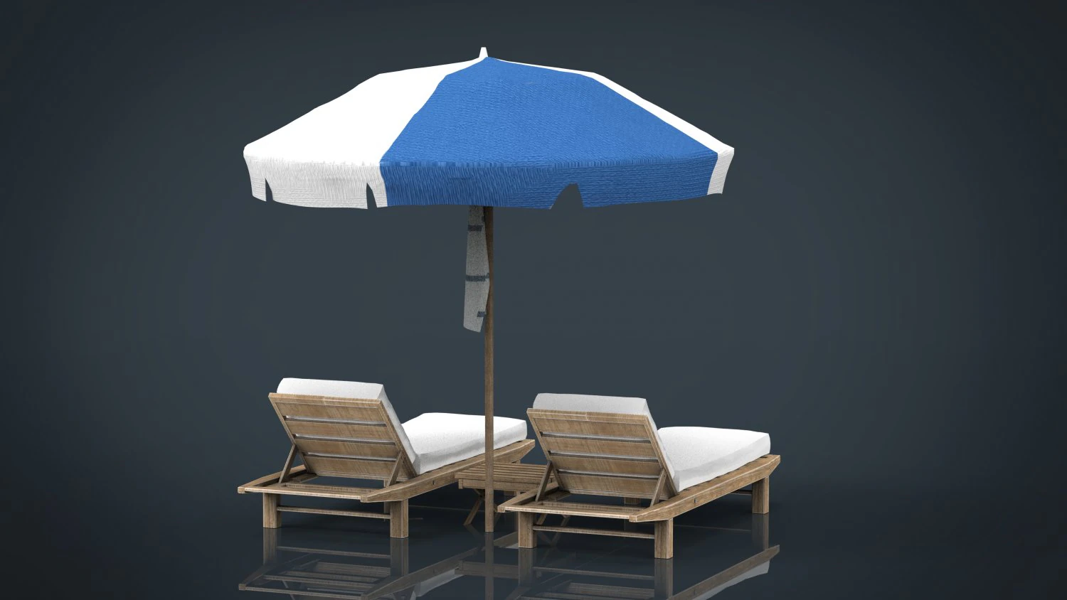 beach chair umbrella 3D Model .c4d .max .obj .3ds .fbx .stl .blend 