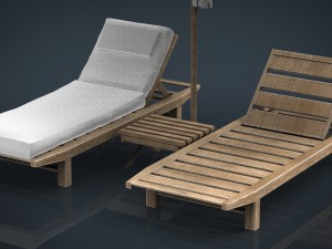 beach chair umbrella 3D Модель