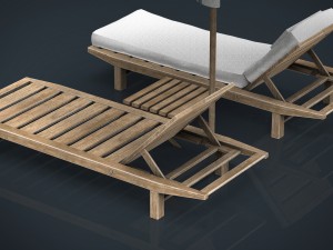 beach chair umbrella 3D Модель