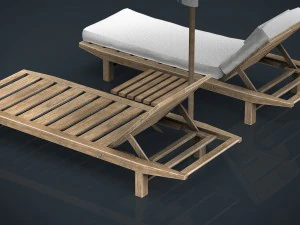 beach chair umbrella 3D Model