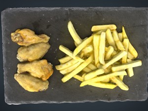 chiken wings with fries 3D मॉडल