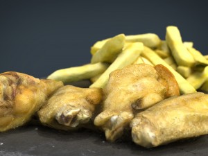 chiken wings with fries 3D मॉडल