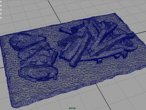 chiken wings with fries 3D Model