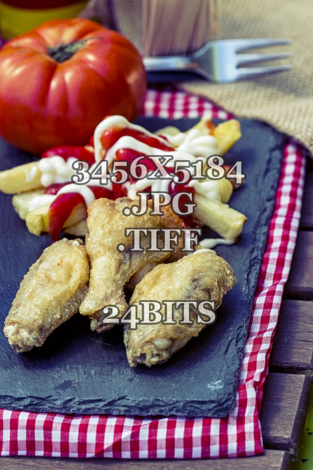 chiken wings with fries 1c stock photography CG टेक्स्चर्स .c4d .max .obj .3ds .fbx .stl .blend 
