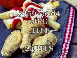 chiken wings with fries 1c stock photography CG Textures