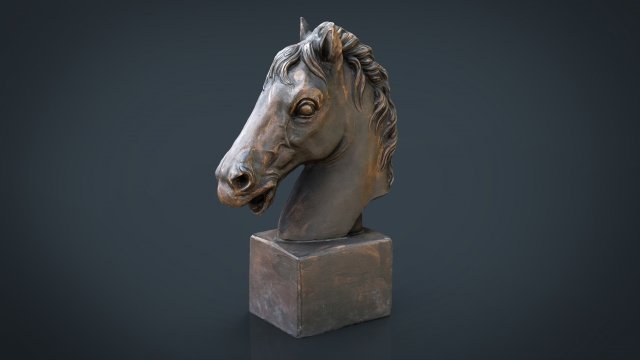 horse bust 3D Model .c4d .max .obj .3ds .fbx .stl .blend 