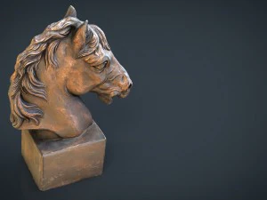 busto de cavalo Modelo 3D